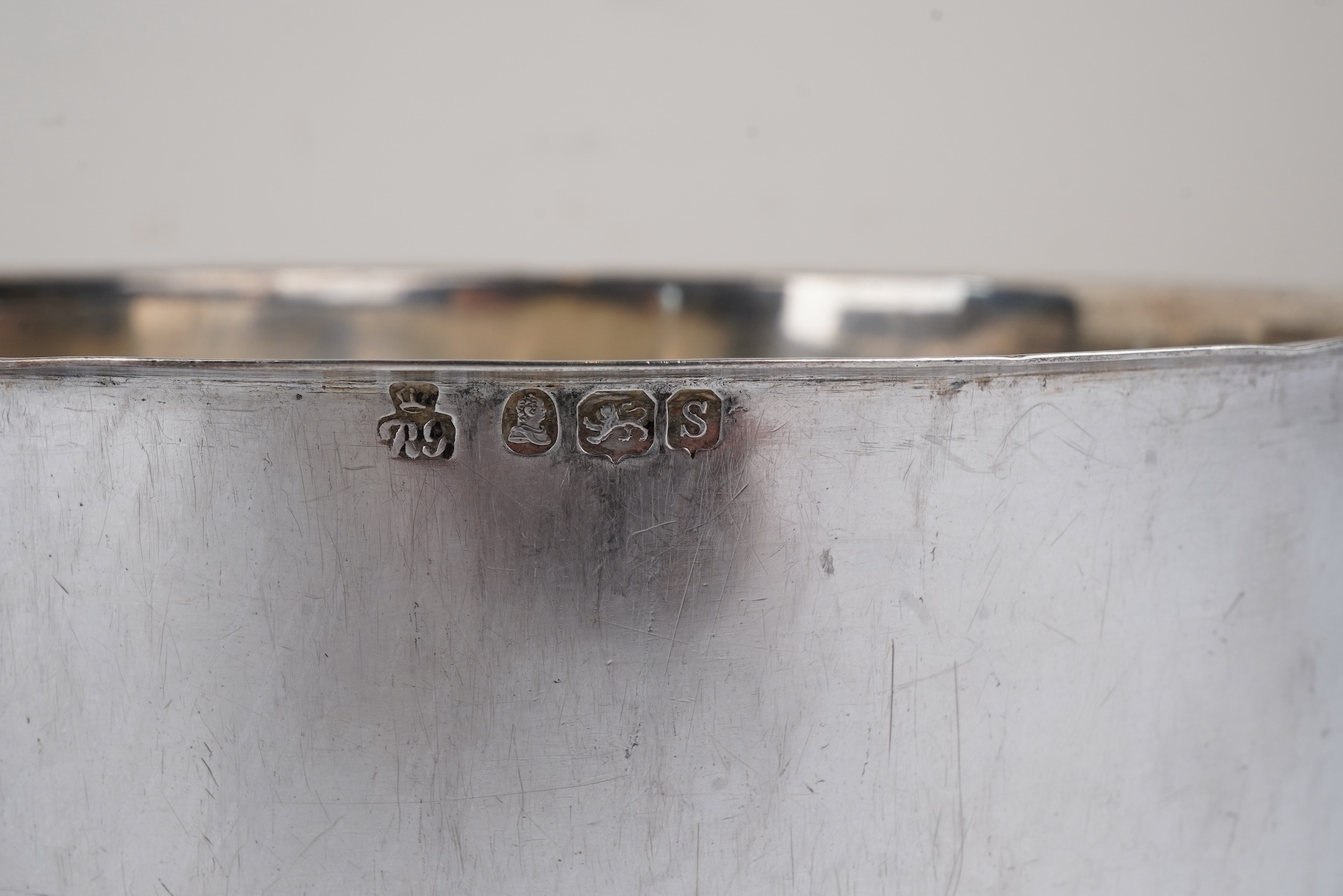 A William IV silver two handled souffle dish with liner by Robert Garrard II